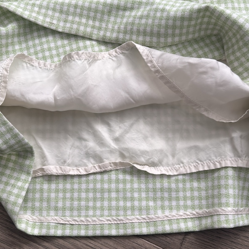 Wildfred | Aritzia Isabelle dress in gingham light green and white size 4 - Picture 11 of 16
